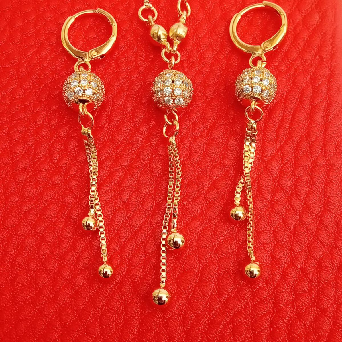 Golden Necklace Set with Earrings for Girls & Women