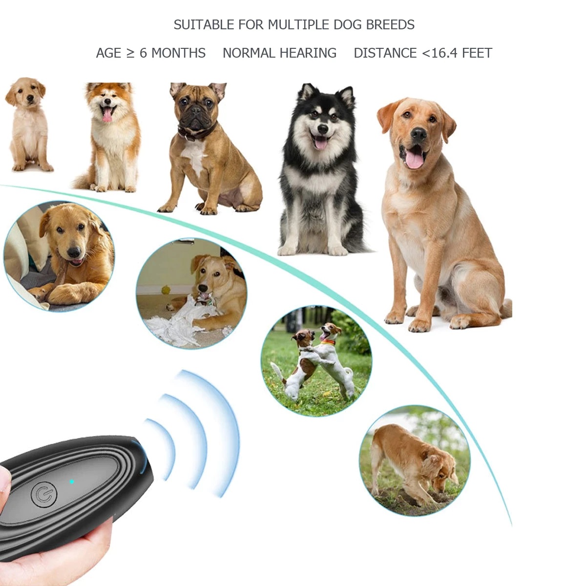 Ultrasonic Dog Repeller Anti Barking Pet Deterrents Trumpet Outdoor