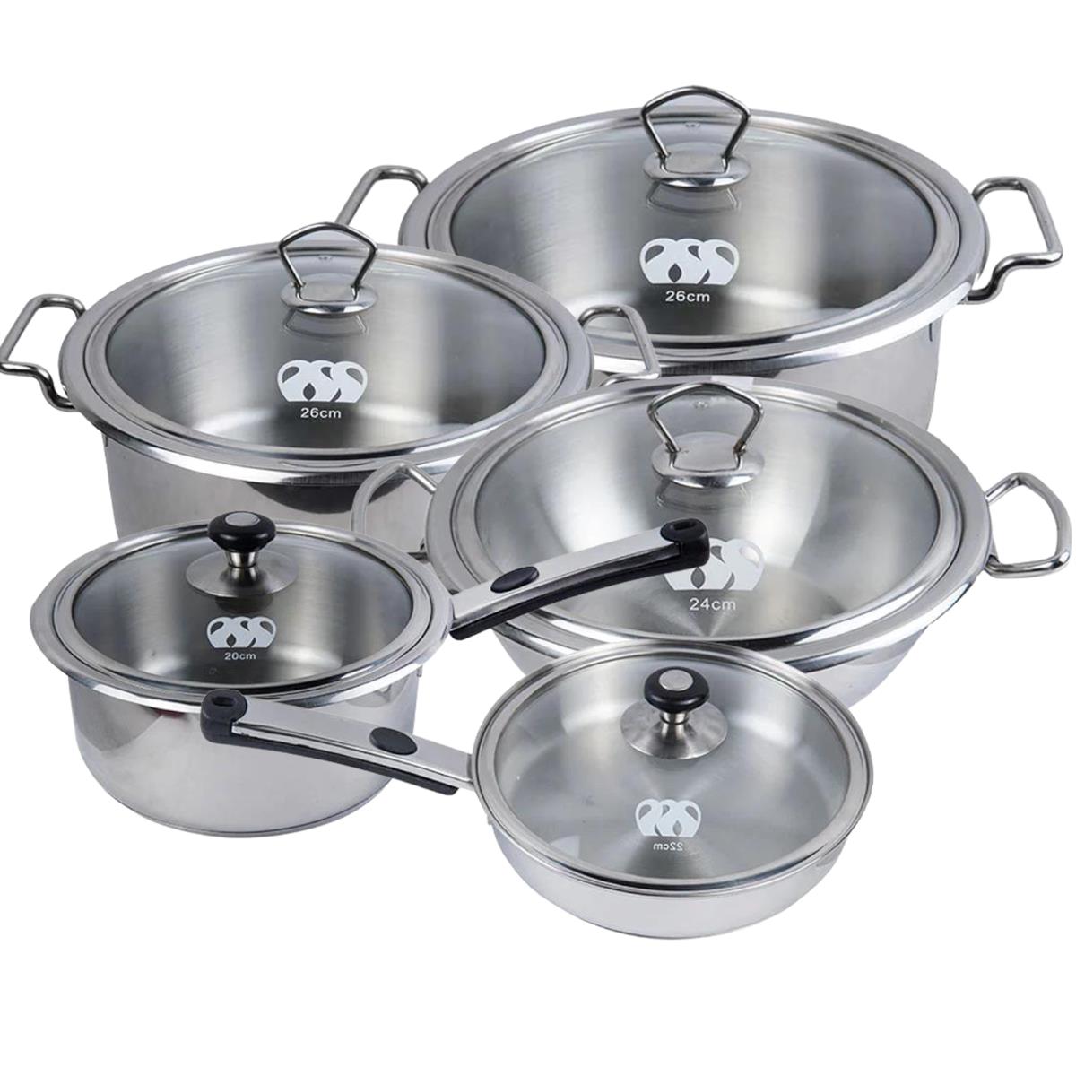 Alpha Stainless Steel Encapsulated Dual Bottom Cookware 12PCS set