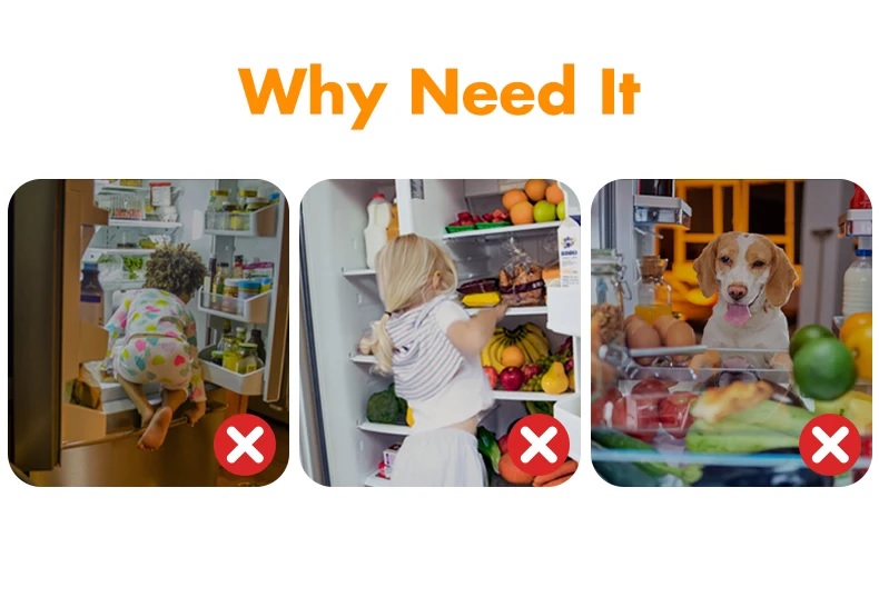 Kiddie Guard Baby Safety Multipurpose Latch Lock For Refrigerator Freezer Cupboards Cabinets Lock Door Gap Distance Cabinet Door Lock Protect Baby - 1Pcs