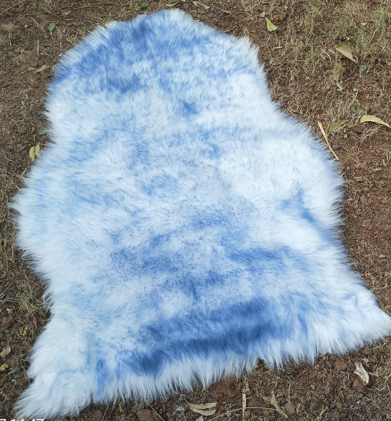 Faux Sheepskin Rug Blue Sheep Foot Door Mat Rug Novelty Shape 24inch x 33inch