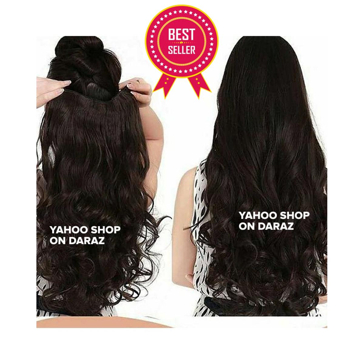 Very Long Hair Extension for Women With 5 Clips Strongly Attached No Hair Fall Washable Reuseable - Black     Makes hair look gorgeous     Easy to use     Makes hair look trendy