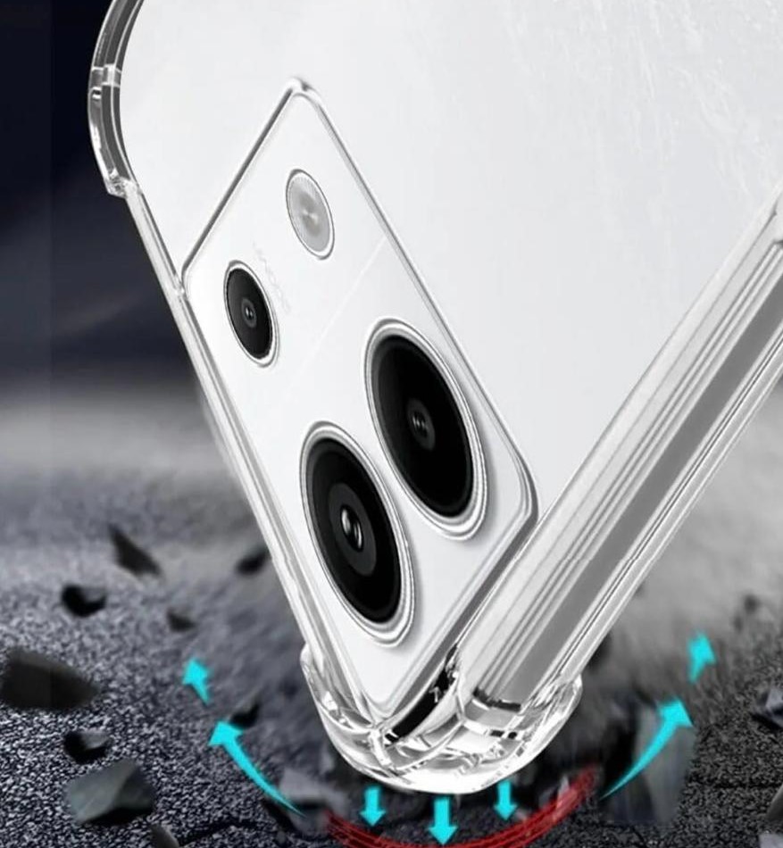 Redmi Note 13 4G Transparent Soft TPU Bumper Clear Back Case Shockproof