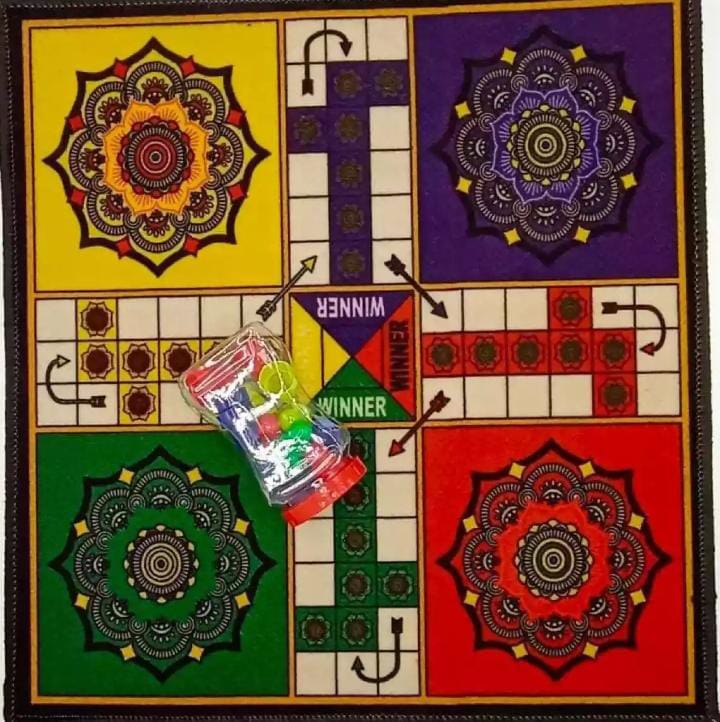Ludo Matt Carpet Rug Large Size Ft Fold able and Washable ludo
