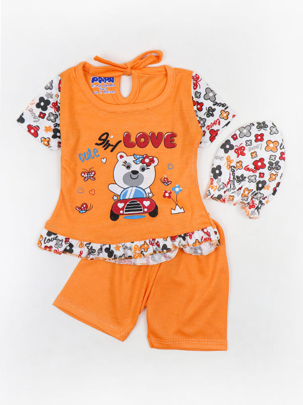 Newborn Baby Suit 0mth - 3mth Girl Love Orange