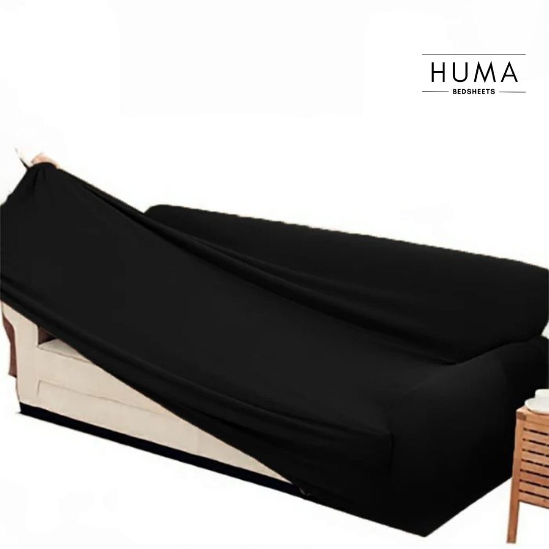 Huma Bedsheets Premium Jersey Sofa Cover | Elastic Fitted Stretchable Couch Protector | 1 to 7 Seater