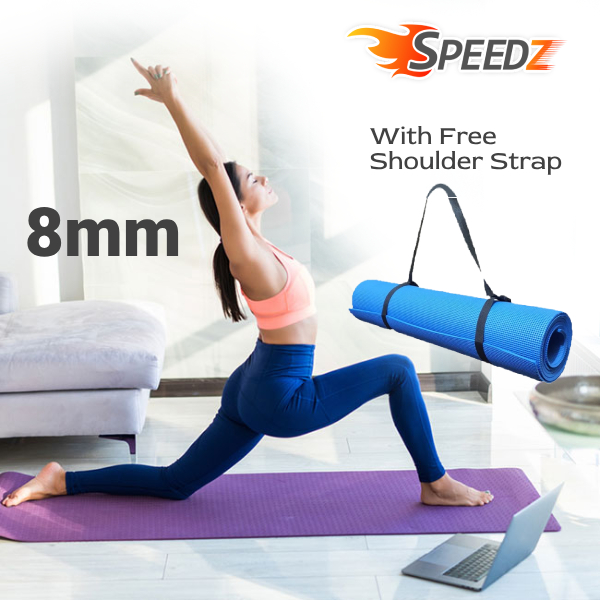 8mm Yoga Mat for Men & Women - Anti Slip - Speedz