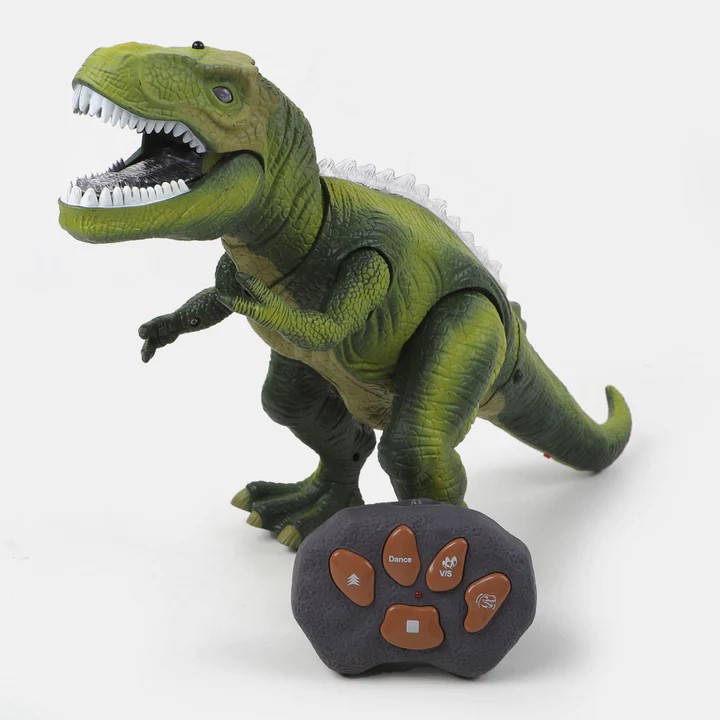 Remote Control Dinosaur Toy  For Kids/ Jurassic World RC Dinosaur Figures Big Size Dilophosaurus Dino With Forward, Attack, Swing Head & Stop Mode - High Quality RC Dinosaur With Light Music & Swing Head Best Toy For Gift for Kids Boys Girls Favourite Toy