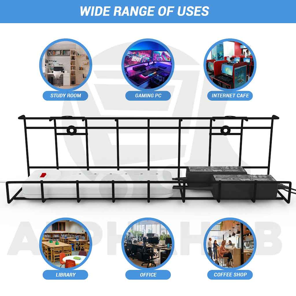 Best Quality Under Desk Cable Management Tray Power Supply Wire Organizer for Computer and TV