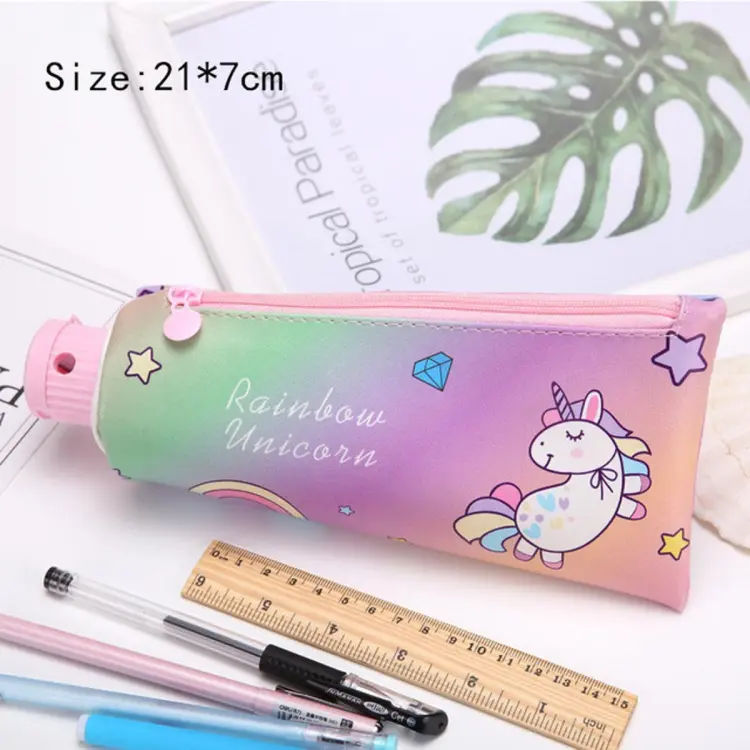 Girl's Unicorn Pouch Pencil & Pen Purse for Girls PU Leather