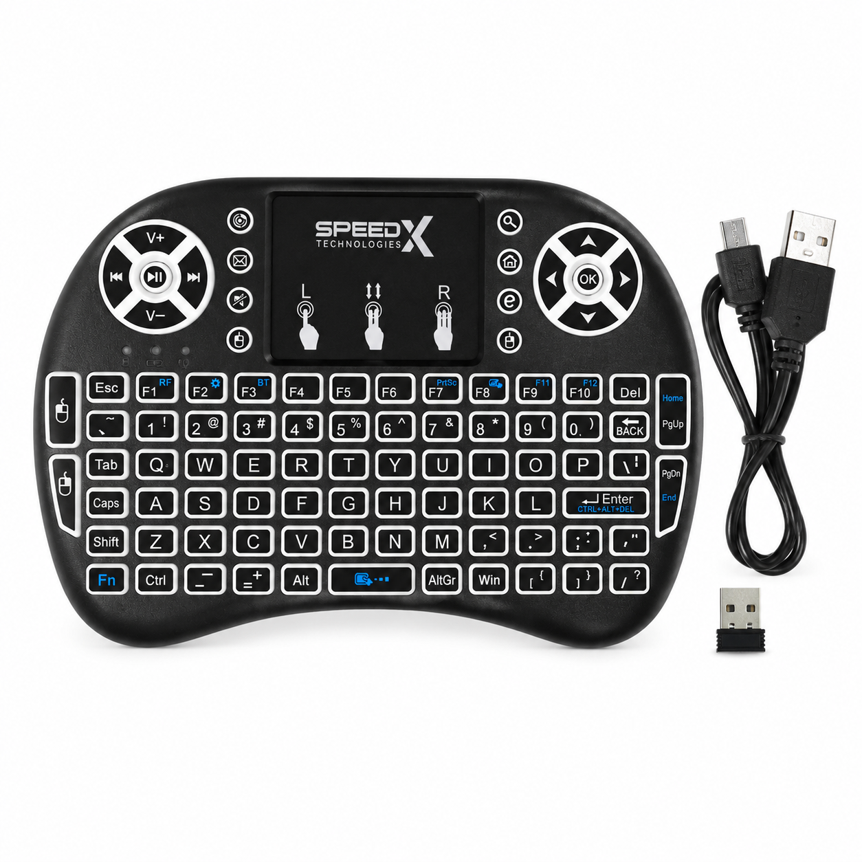 Mini Touch Pad RF 500 Wireless With 3 Colour Backlight Keyboard Mouse