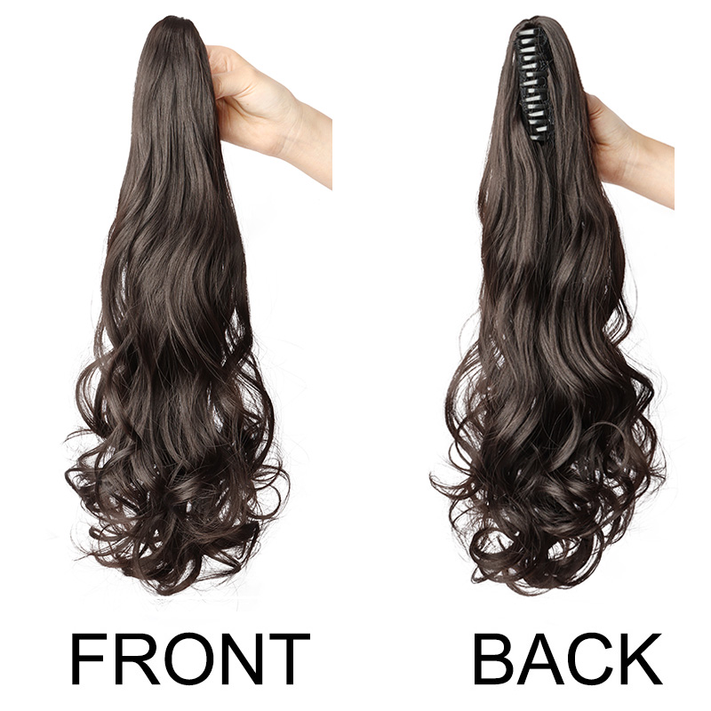 Synthetic Long Curly Ponytail Heat-resistant Claw Clip in Hair Extension Black Brown Golden Hairpiece for Women