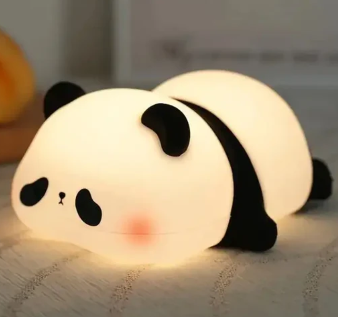Adorable Panda Led Night Light Rechargeable Soft Silicone Bedside Lamp