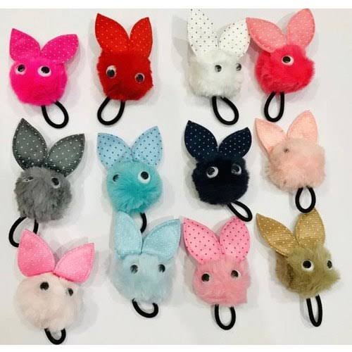 Pack Of 2 Stylish Party Wear Rabbit Hair Rubber Band