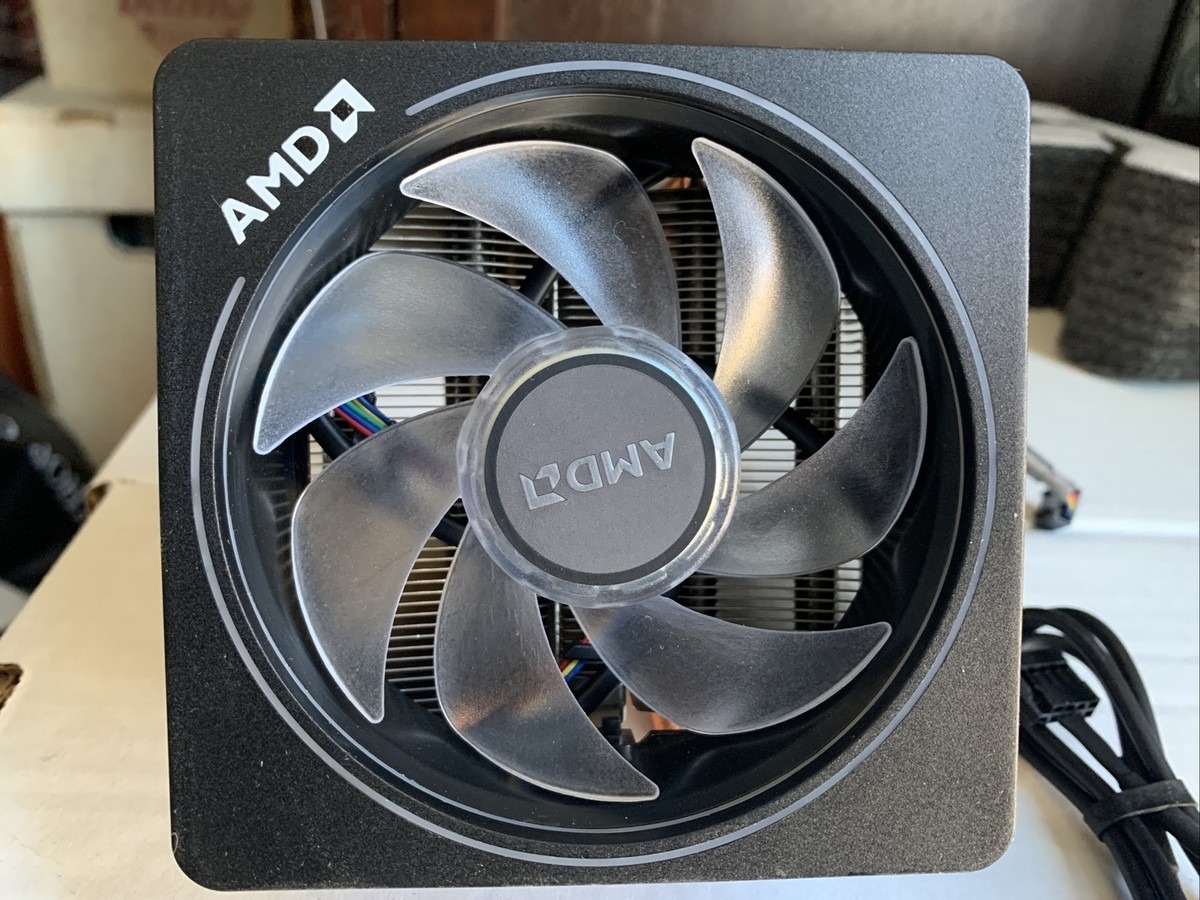 AMD Wraith Prism 92mm (3.5 inch) LED RGB Cooler Fan from Ryzen 7 2700X Processor AM4/AM2/AM3/AM3+ 4-Pin Connector Copper Base/Alum Heat Sink, compatible with Desktop/only fan- not new