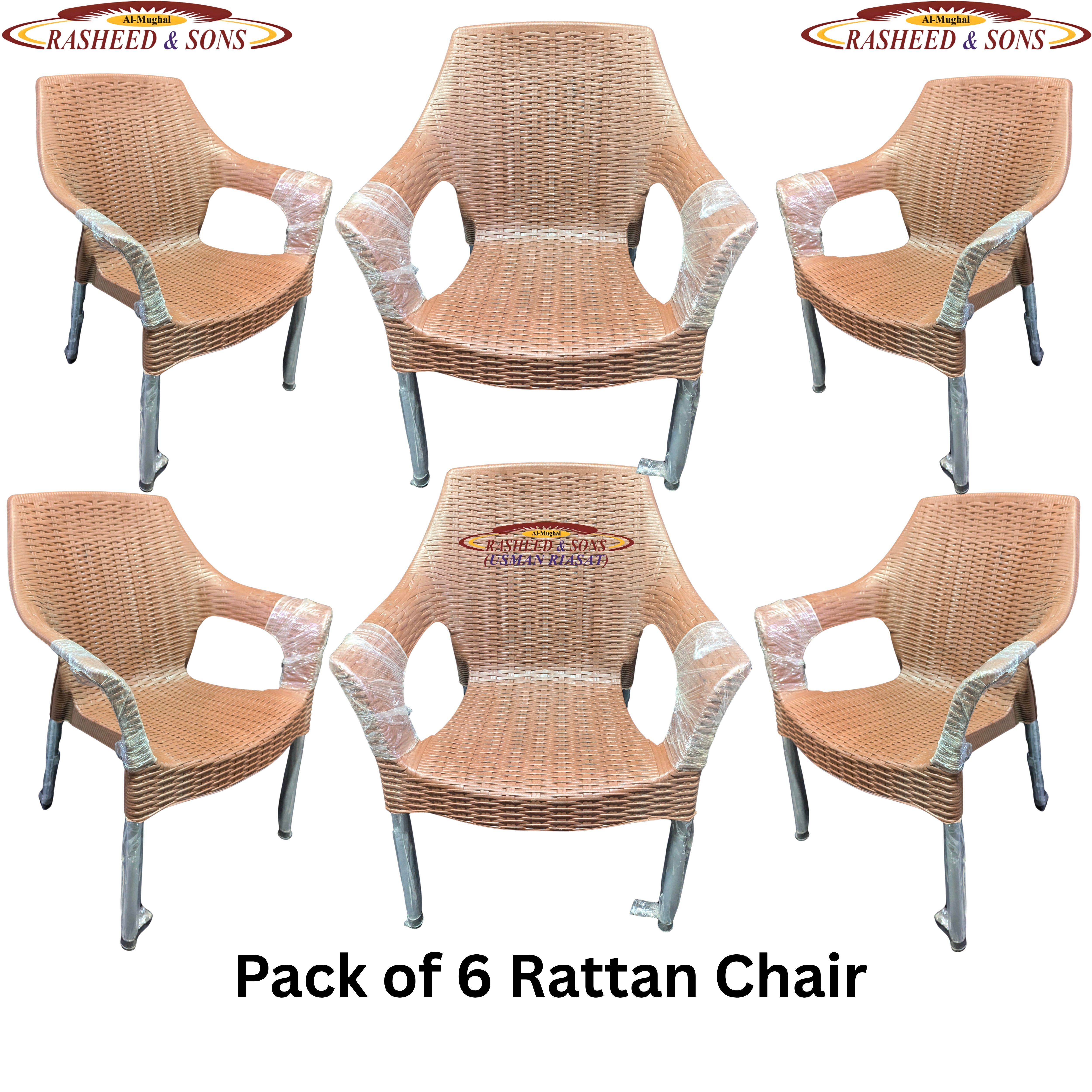 Plastic Chair Rattan Sofa Chair & Diamond Sofa Set – Brown & Dark Chocolate – Folding Table & Fix Table – Outdoor Garden Furniture – Rasheed & Sons Pakistan