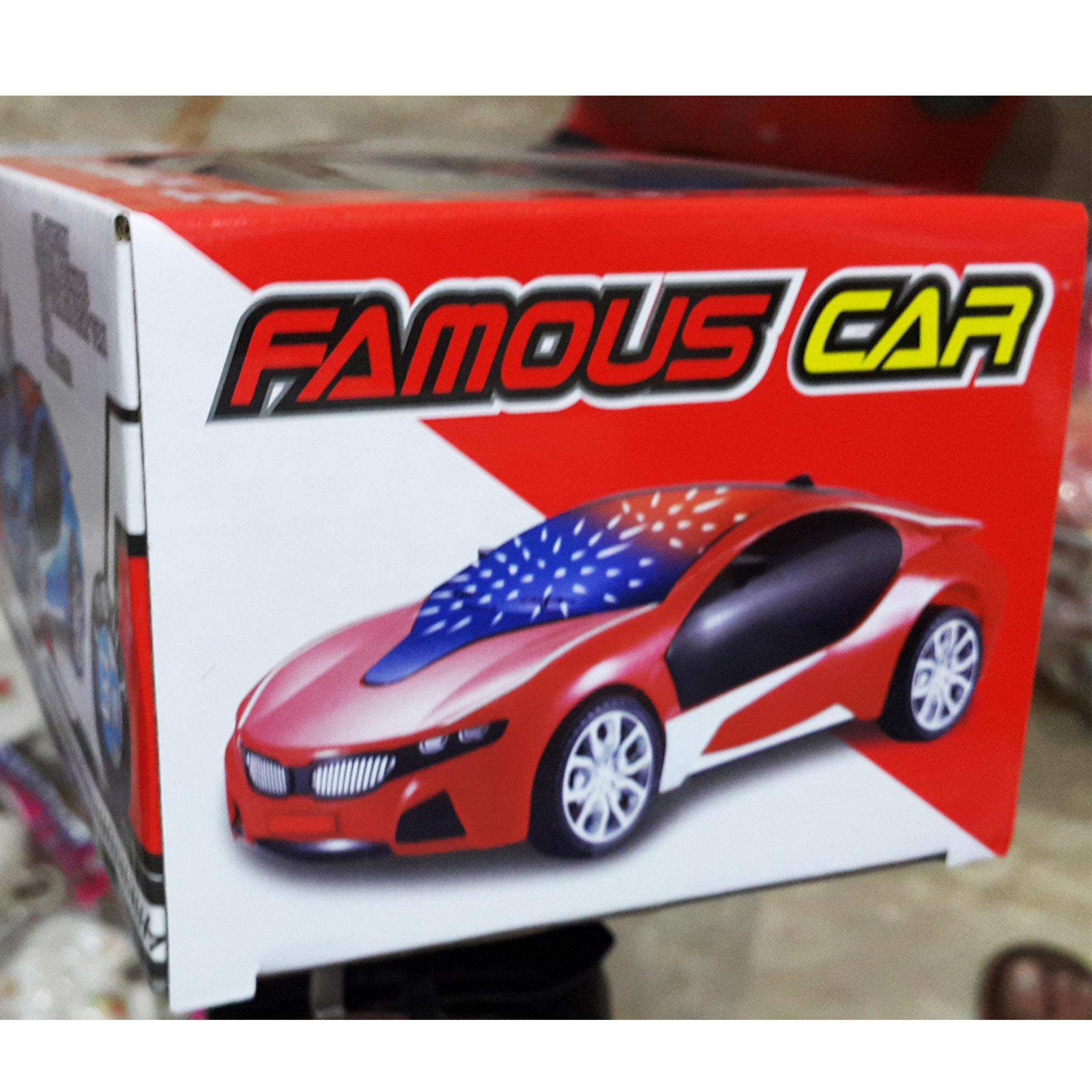 Premium 3D Light Blinking Branded Remote Control Car Multi Colour - FAMS