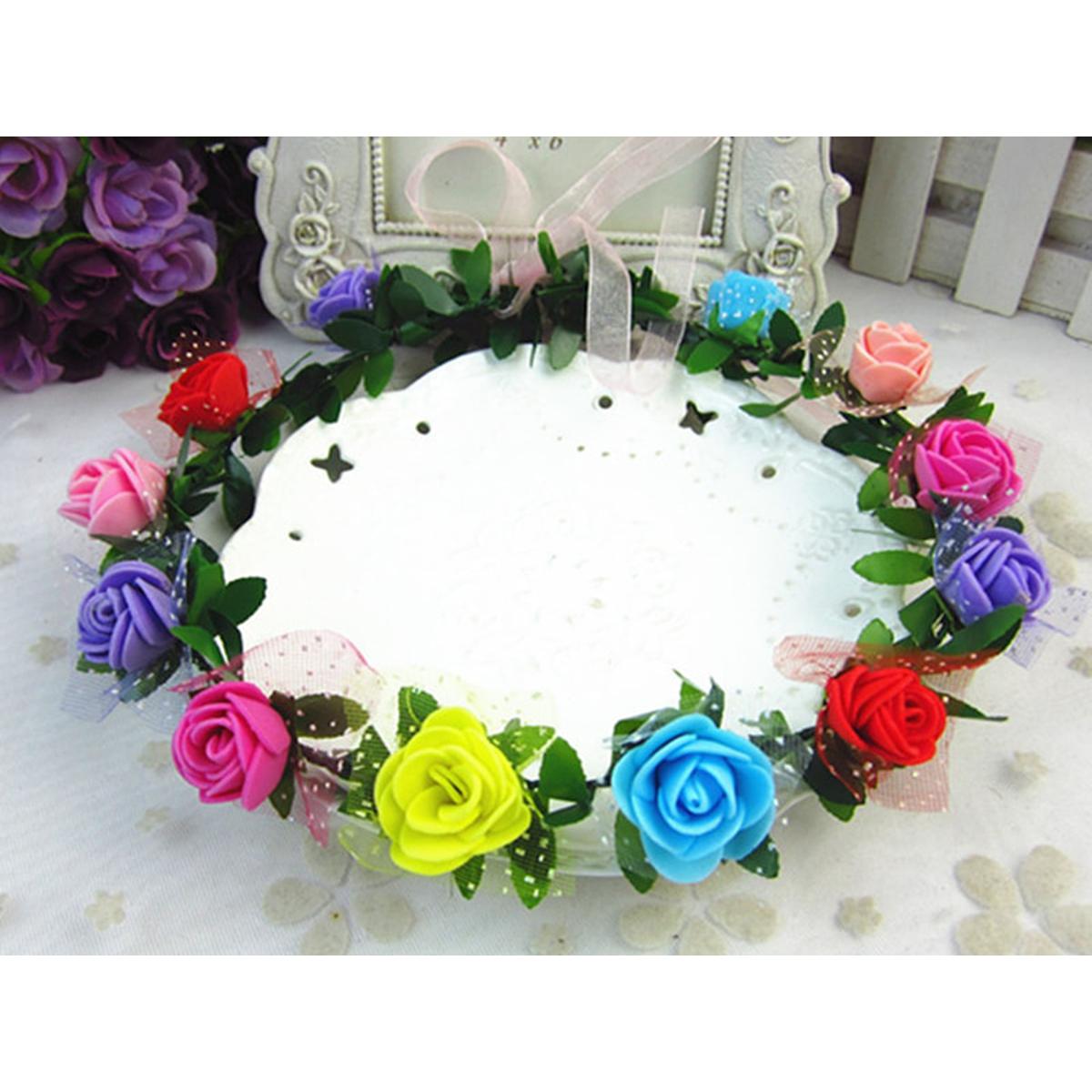 Hair Crown for Girls stylish Rose Flowers Crown Headband Wreath Girls Headband Flowers For Party Wedding Bridal Decor Hairband Headwear Prom Head Wrap