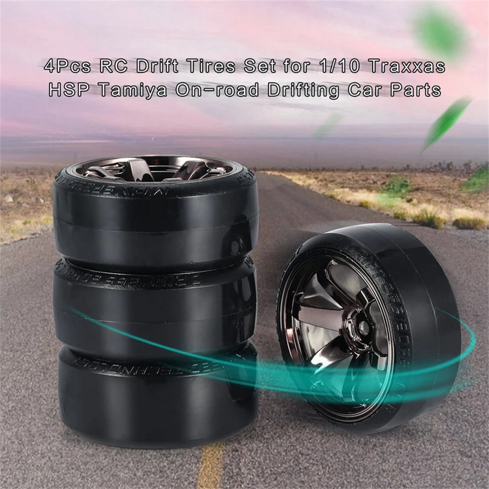 4pcs Rc Hard Pattern Drift Tires Tyre Wheel For Traxxas Hsp Tamiya Hpi 1:10 Rc O - Foto 7