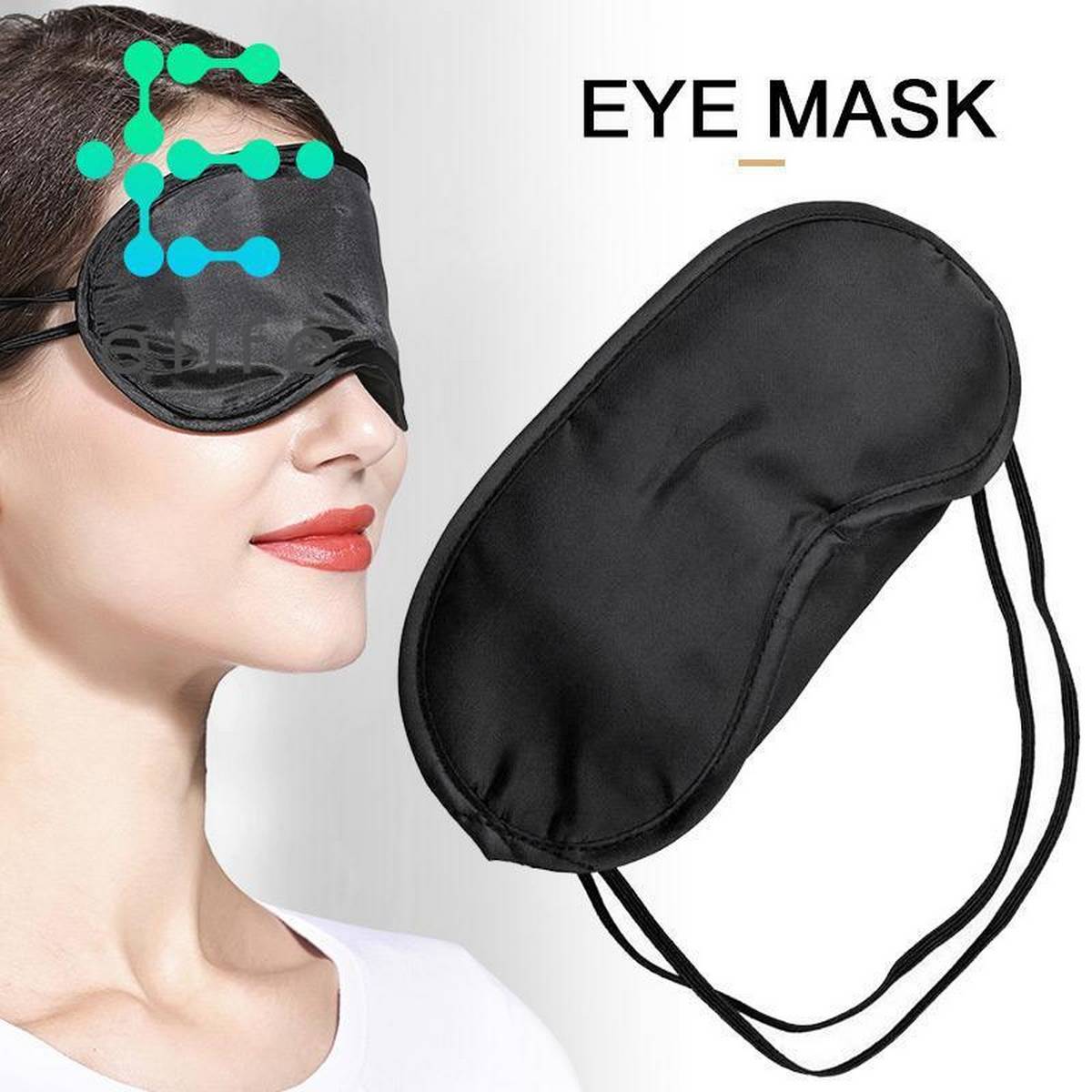 Travel Accessories Eye Mask For Sleeping Travel Sleeping Eye Mask Deep Sleep  Relaxing Soft Elasticated Sleeping Rest Aid Headache Puffines 1Pc - Black