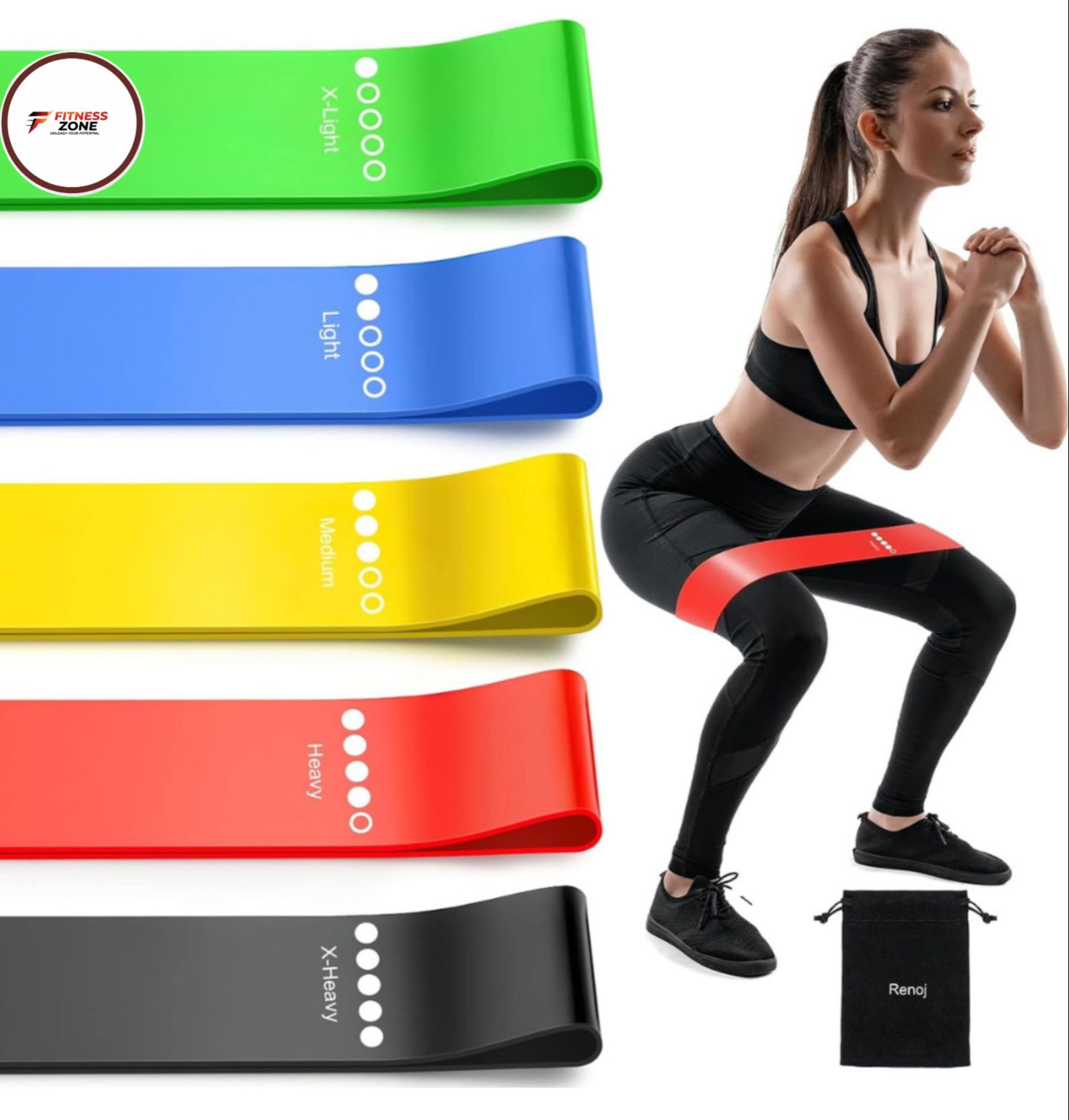 Resistance Loop Bands Set of 5 – Workout Bands for Yoga, Pilates, Stretching & Strength Training – Latex-Free Fitness Bands for Men & Women (Multiple Resistance Levels) price in Pakistan