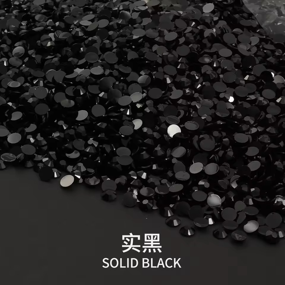 10gm 4mm Black Non-Hotfix Flat Back Beads for DIY Crafts, Nail Art & Jewelry Making | Tawakkal Craft