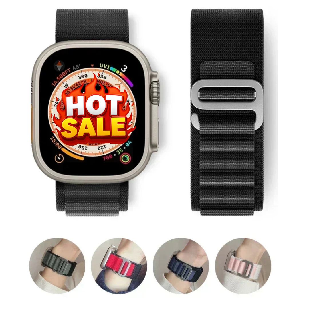 Premium Alpine Loop Smart Watch Strap 42mm to 49mm – Adjustable Nylon Sports Wrist Band for Daily Wear & Outdoor Activities