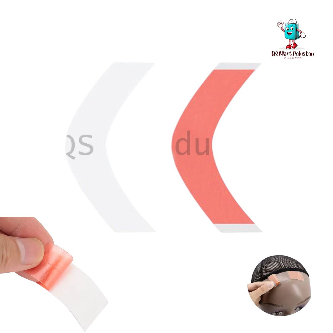 QS Strong Red Pink Wig Tape Strips – 20pcs Hair System Adhesive with Extra Grip | SensiTak Quality
