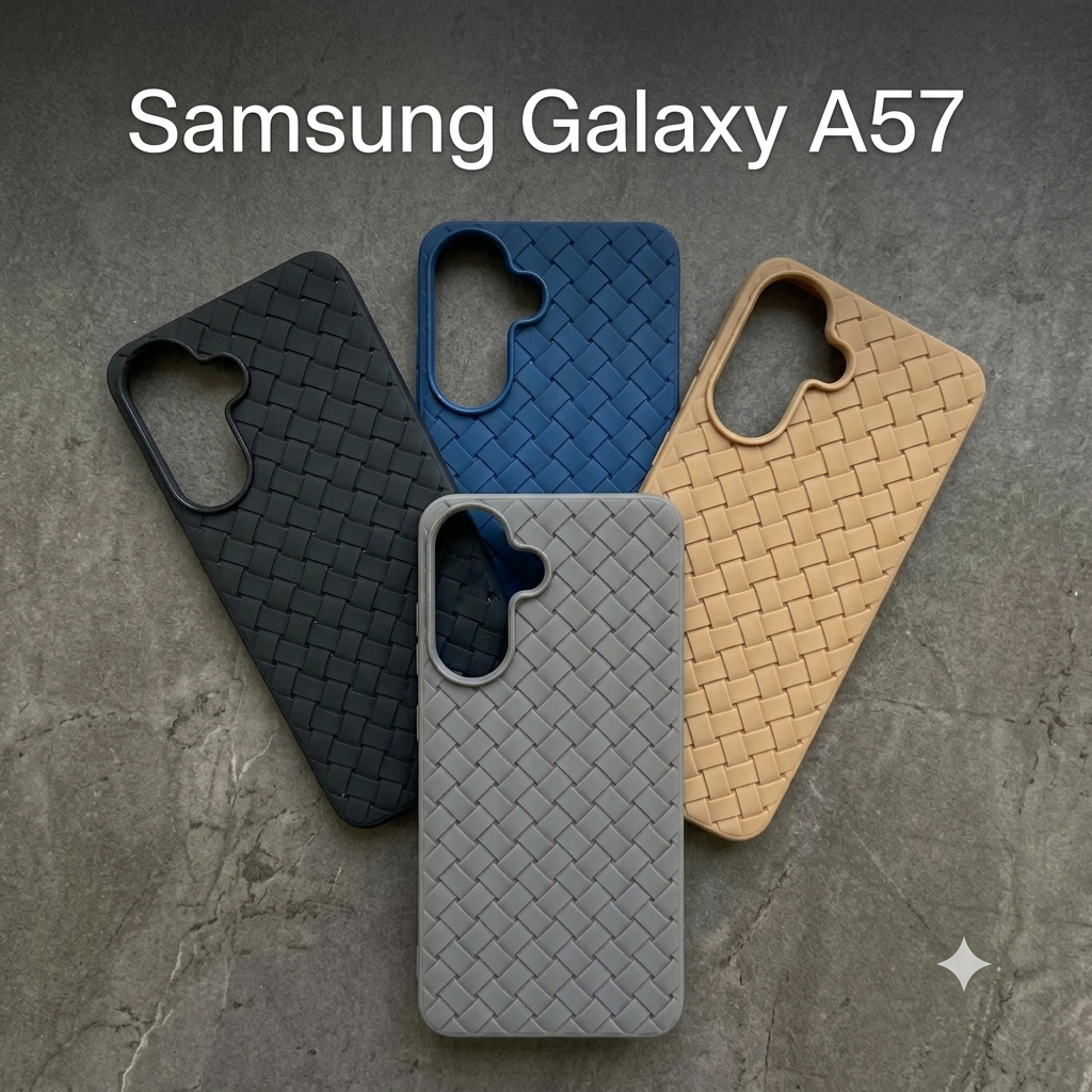Samsung Galaxy A57 – Premium Woven Back Cover | Silicone Phone Case with Luxurious Weave Pattern
