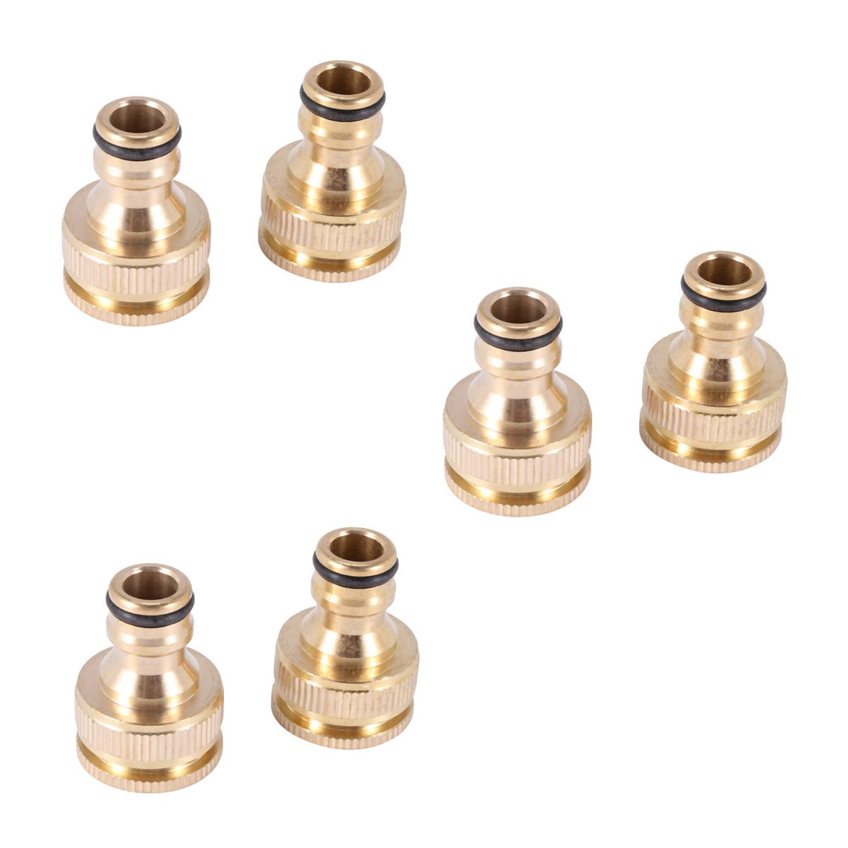 Pack Brass Garden Hose/Hosepipe Tap Connector 1/2 Inch and 3/4 Inch  2-In-1 Female Threaded Faucet Adapter