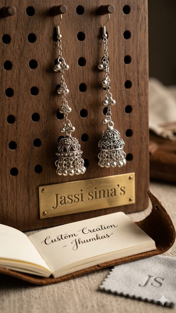 Silver Antique Style Golden Jhumki/Earrings For Girls & Woman