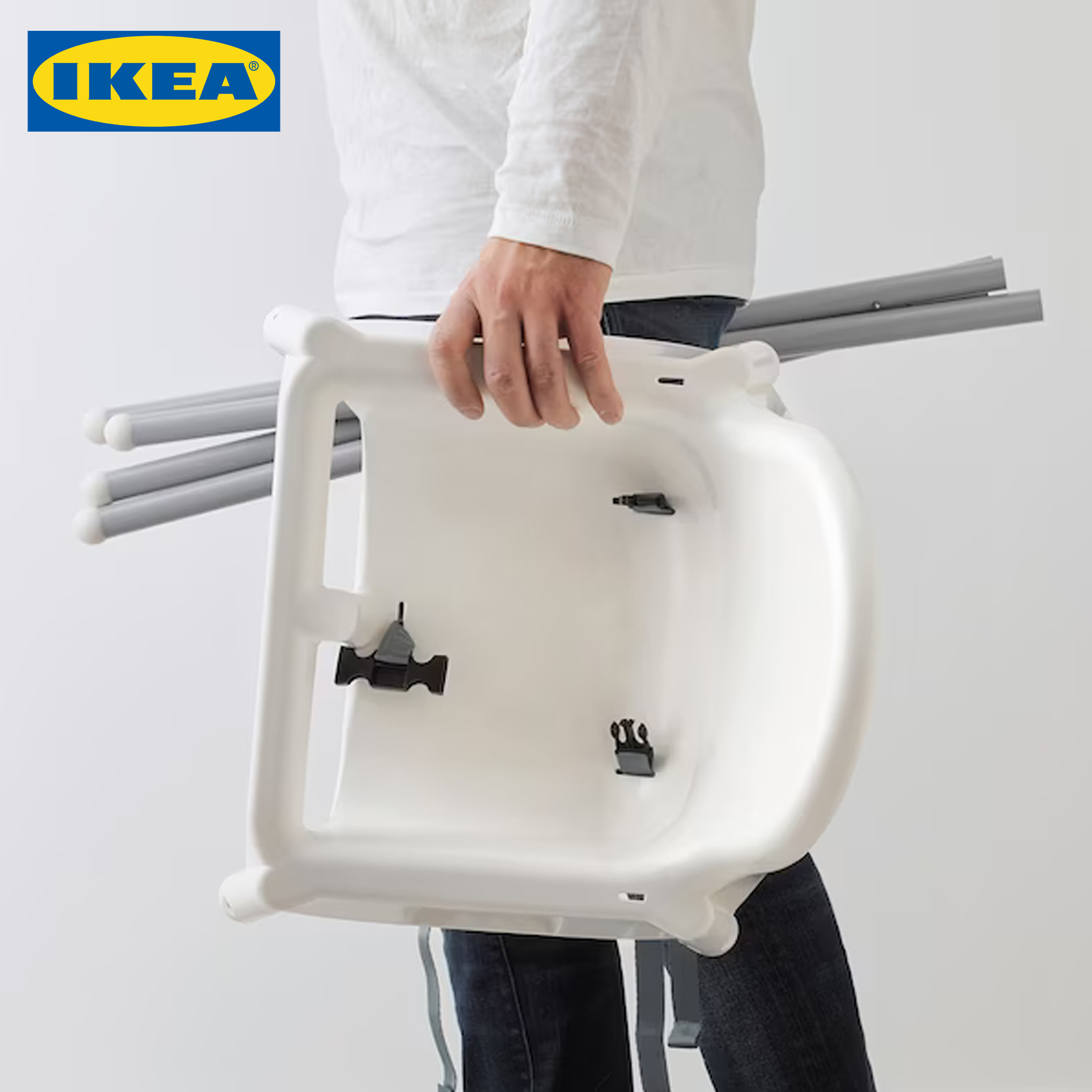 IKEA Baby Highchair with Tray and Safety Belts (Colors: Pink | Blue | White)