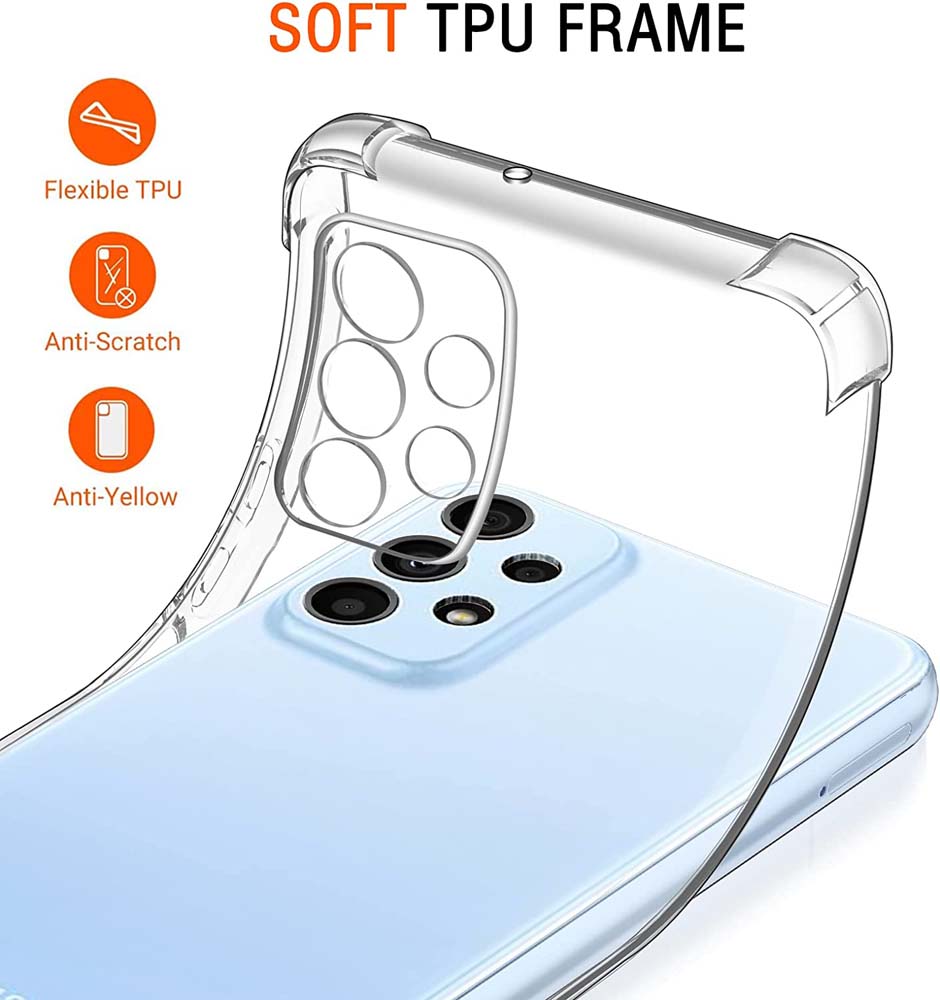 Samsung A33 5G Soft Silicone TPU Transparent Back Cover With Camera Protection