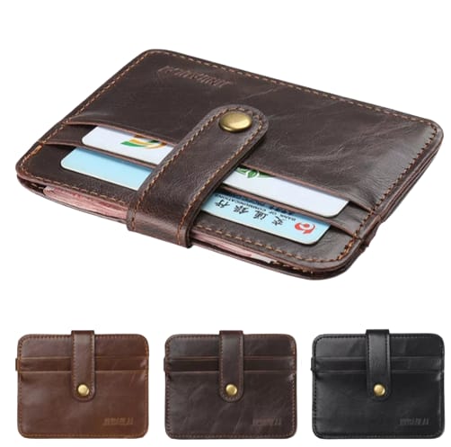 Slim and Smart Hot Selling Mini Wallet ATM Wallets for Men best Quality Card Holder space saving Pocket Leather Wallet for Boys Compatible Size in Black and Brown