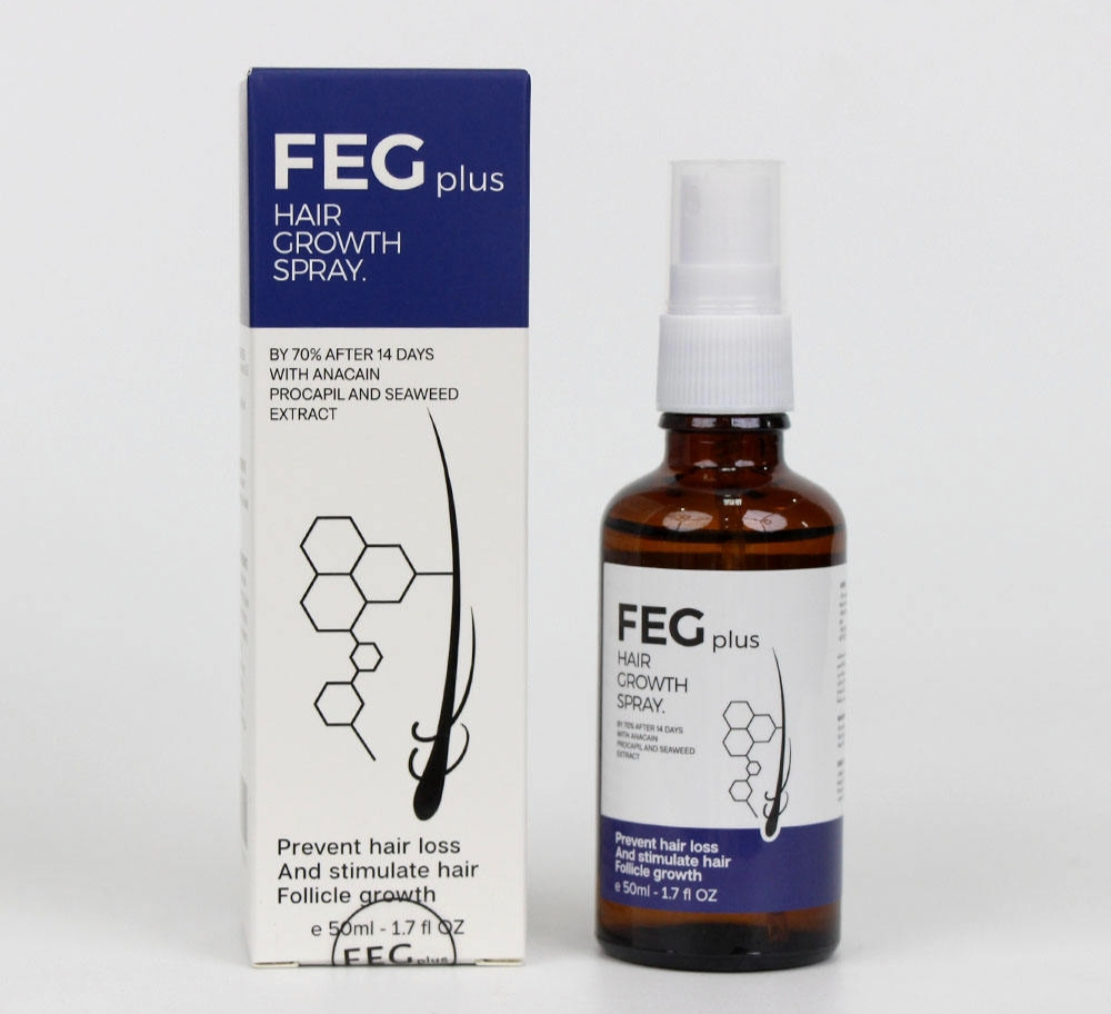 High Quality FEG Plus Beard & Hair Growth Serum Spray | Natural Hair Regrowth for Men | Beard Booster Serum | 50ml Hair Growth Spray | Beard Growth Serum | Natural Regrowth Solution