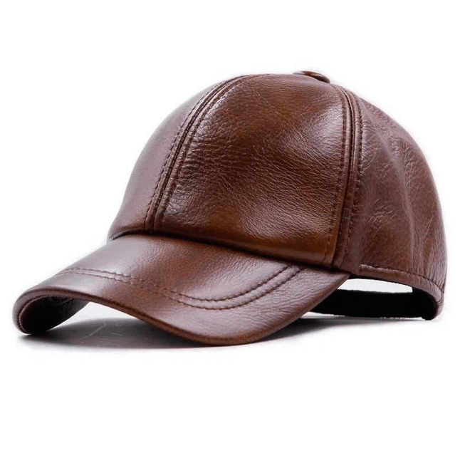 100% Pure Brown Sheep Leather Cap.