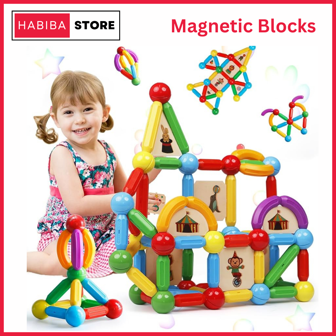 Magnetic Blocks Set Toy for Kids - Magnetic Building Blocks Montessori Kids Toys For Children Early Education Magnetic Building Sticks Kit