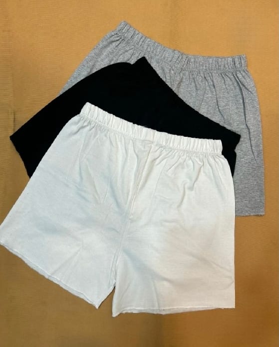 MK Garments - Pack Of 3 Frill Border Shorts Soft Fabric Comfortable Fit Elastic Waist Home and Night Wear For Girls