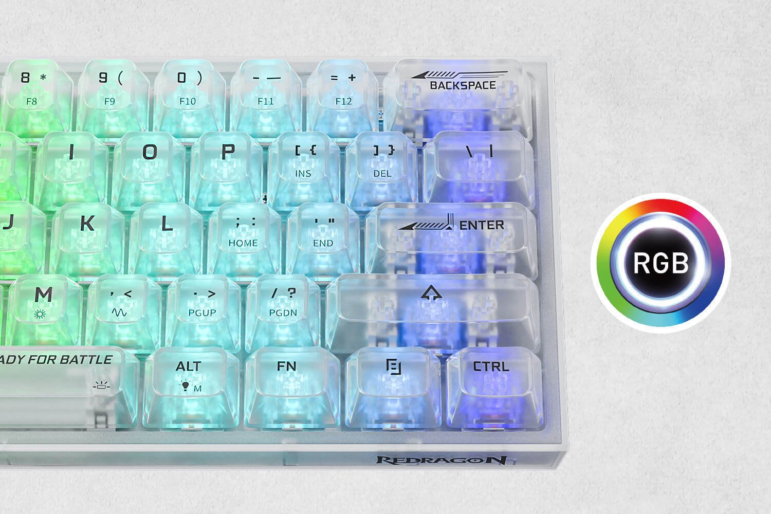 Redragon K617 RGB Full-Transparent Mechanical Gaming Keyboard White Wired 60% Custom Linear Switch 16 4db5842b43cd5fd60b965e763a95bcb9