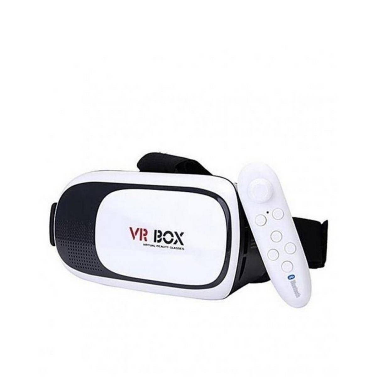 VR Box 3D Virtual Reality 2.0 Glasses with Remote - White