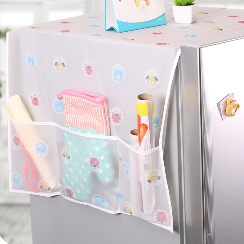 Refrigerator Dust Cover with Storage Bags Washing Machine Waterproof Dust Covers Kitchen Organizers Household Supplies