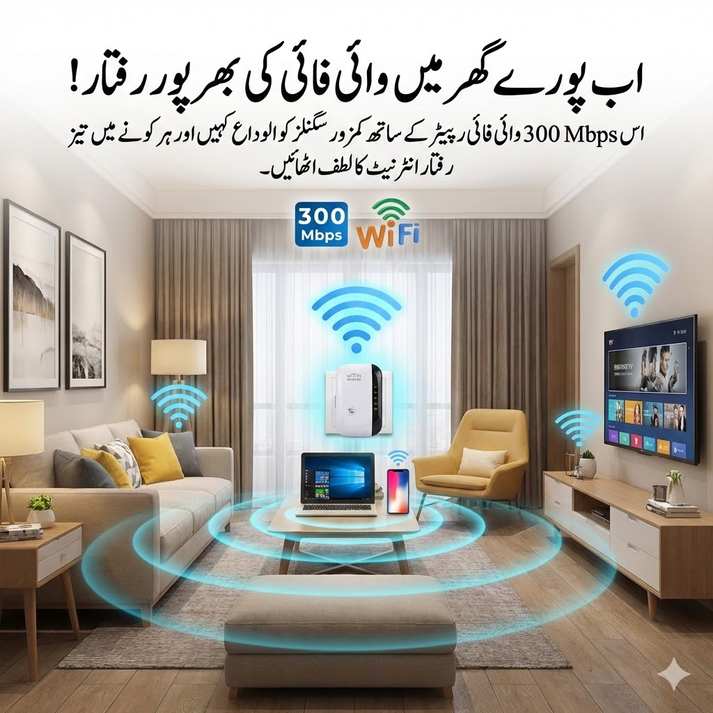 WiFi Range Extender 2.4GHz 300Mbps | Universal Wireless Repeater for Router Coverage Extension | Dead Zone Coverage Solution | Easy Setup Smart LED Indicator Wall Plug Design | High Speed Stable WiFi Performance for Home Office Apartments | No Brand