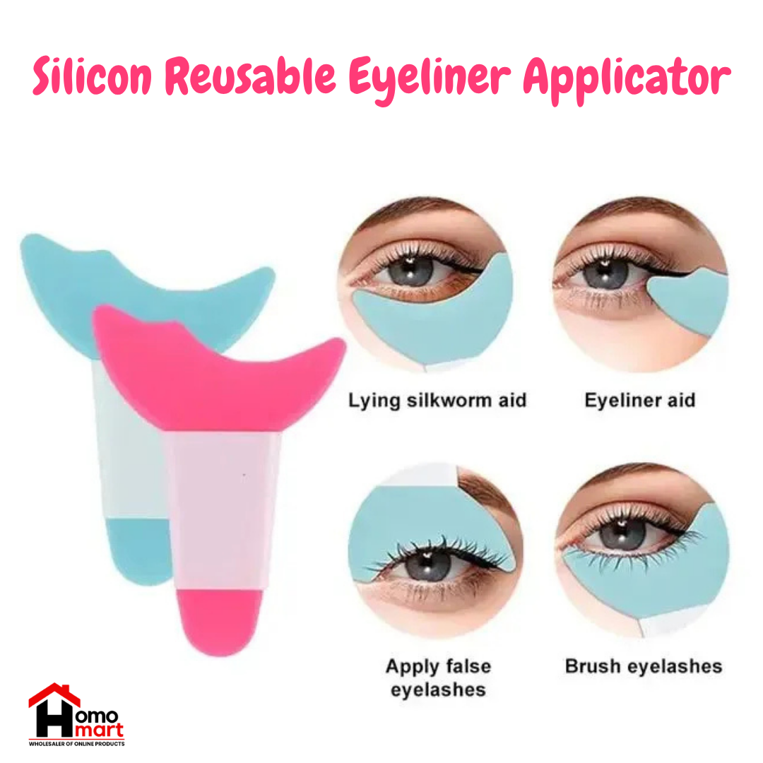 Silicone 2-in-1 Makeup Tool: Eyeliner Tool, Mascara Shield, Eyeliner Guide, Eyeshadow Shield, Makeup for Beginners, Artist Essentials, Beauty Tools, Simple Makeup (Washable, Multi-Use)