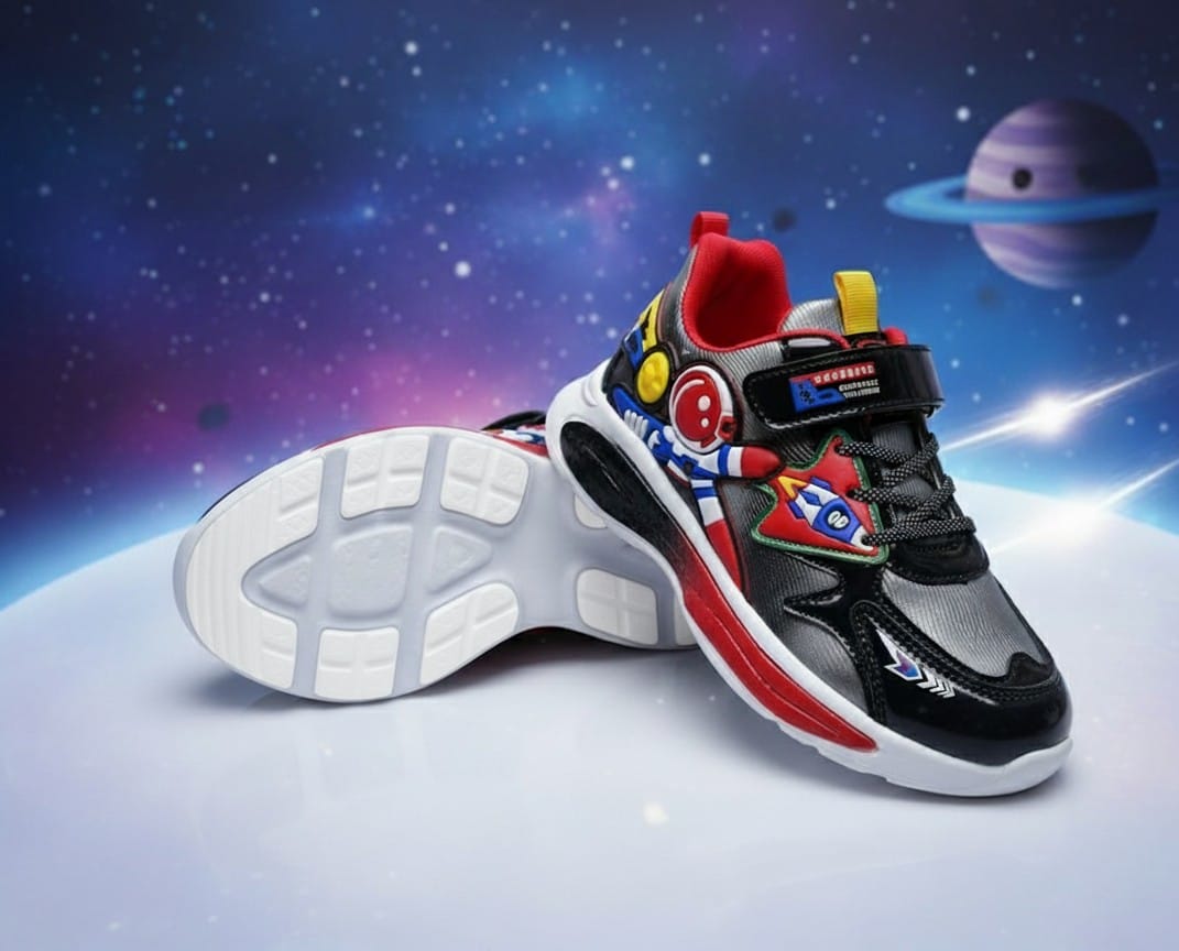 Disney Boys Shoes LED Lights Cartoon Autumn Children's Sports Shoes Leather Non-slip Children's Running Shoes Sneaker Size 25-35
