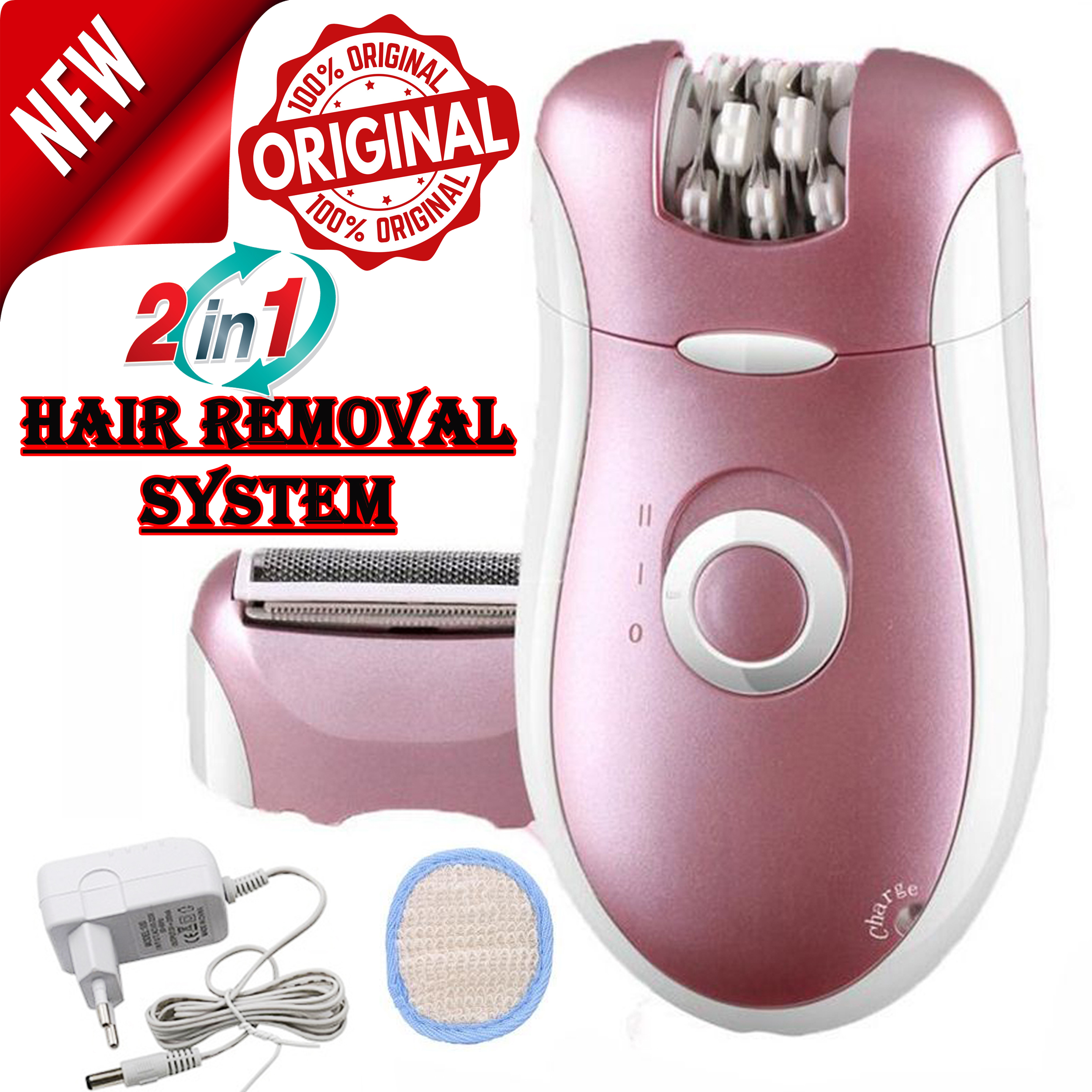 2 in 1 ORIGINAL 2068 Women Epilator Shaver Depilator - Genuine Lady Hair Remover Tool Women’s Facial Hair Remover - Genuine Rechargeable Professional Electric Female Shaving machine - Depilatory Use for Full Body Ladies Shaver Hair Removal Accessories