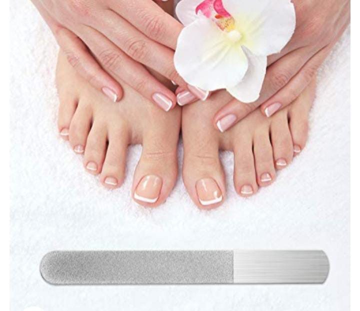 Silver Stainless Steel Nail Filer Nail Art File Single Sided Manicure Pedicure