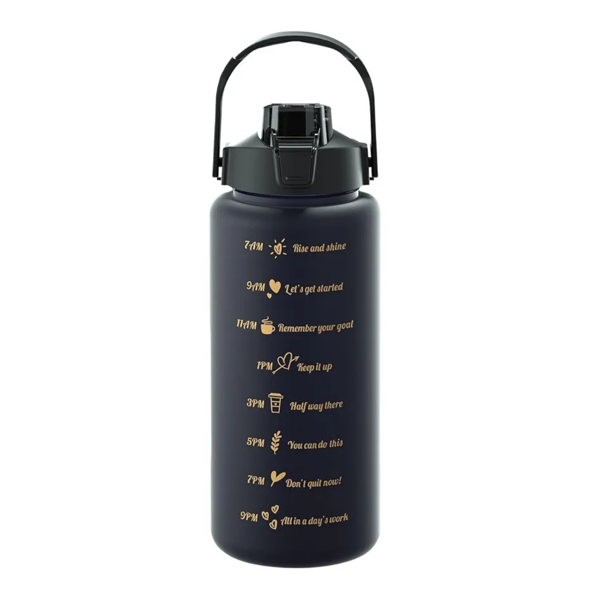 2000ml Motivational Water Bottle With Straw | 2L Gradient Color Drinking Water Bottle