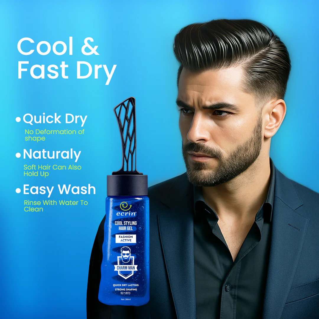 ECRIN COOL STYLING HAIR GEL WITH ACTIVE COLLAGEN - 280ml - For Men - Hair Styling for Men