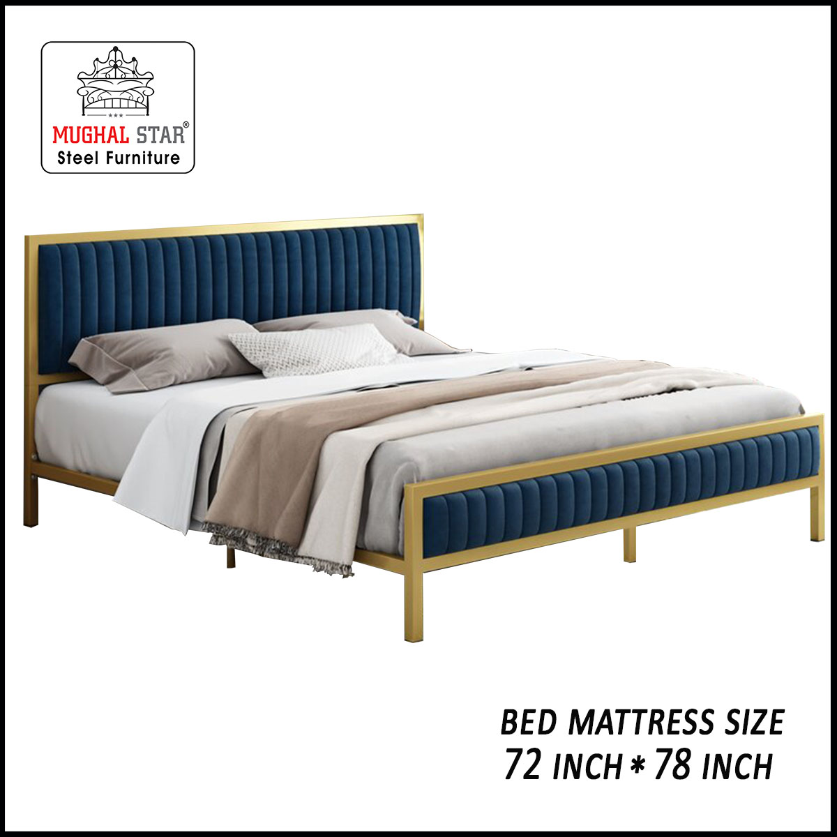 Super Delux Bed, Iron Bed, Double Bed, Mughal Star Steel Furniture