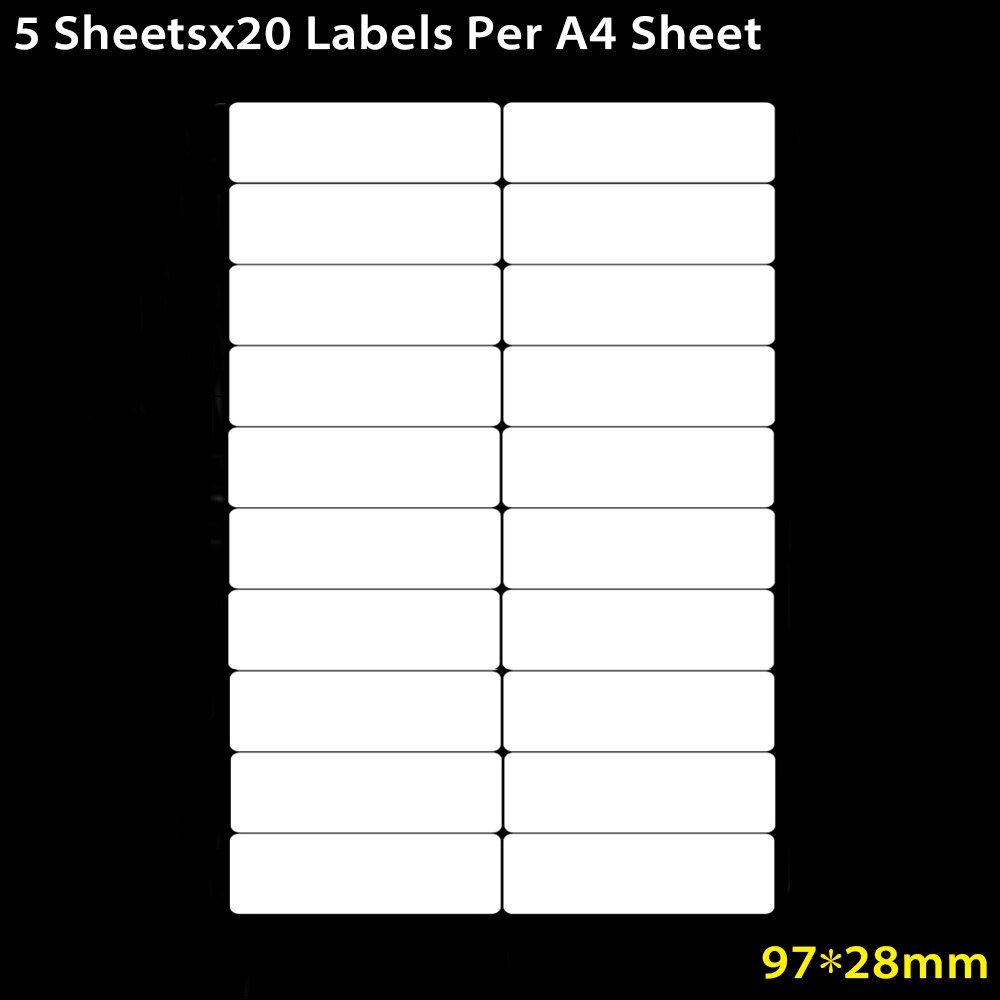5 Sheets A4 Writable Address Labels Self-Adhesive Name Sticker Package ...